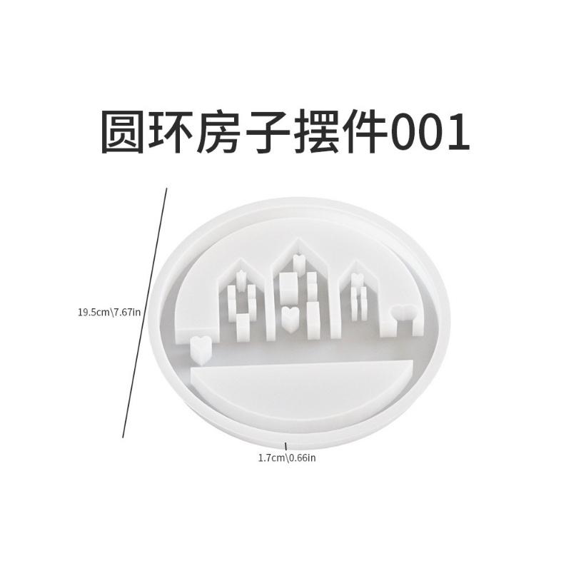 Große Kreis Haus Burg Silikonform Hängend DIY Gips Harz Ornament für Heimdekoration