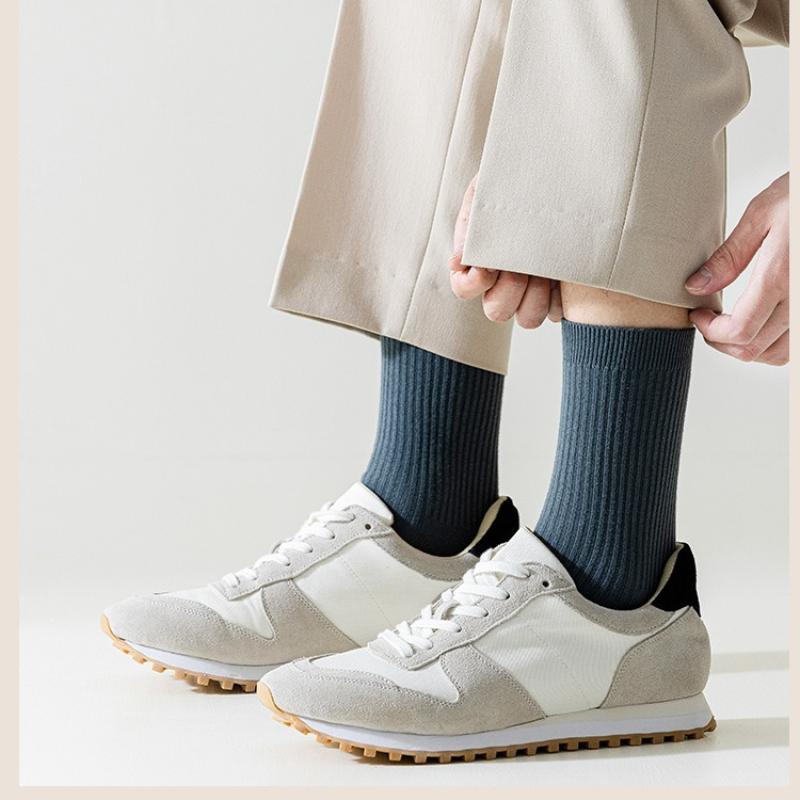 5Pairs Cotton Snow Socks Autumn Winter Middle Tube Thick Vertical Straight Board Plush Warmth Floor Sock