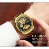Top Luxury Golden Full Stainless Steel Men Aautomatic Mechanical Watch Business Hollow Men's Watches Waterproof Mechanical Gifts