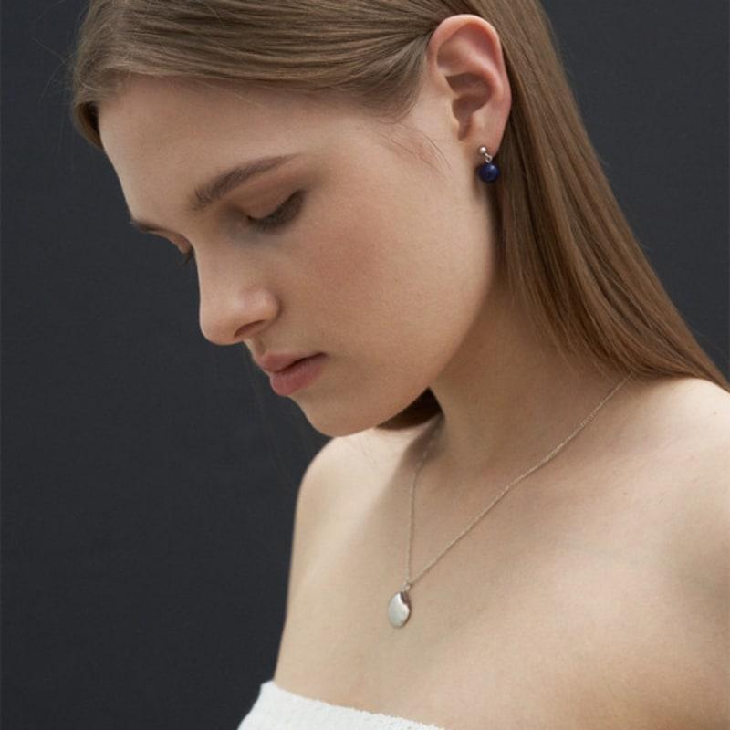 cotoit Lapis Earrings Navy_Silver925