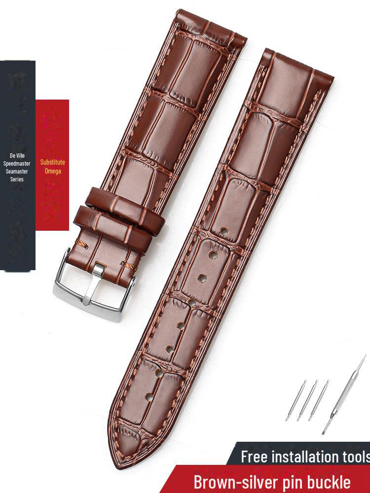 Omega Seamaster Genuine Leather & Bamboo Butterfly Strap - Men's & Women's Cowhide 20mm.
