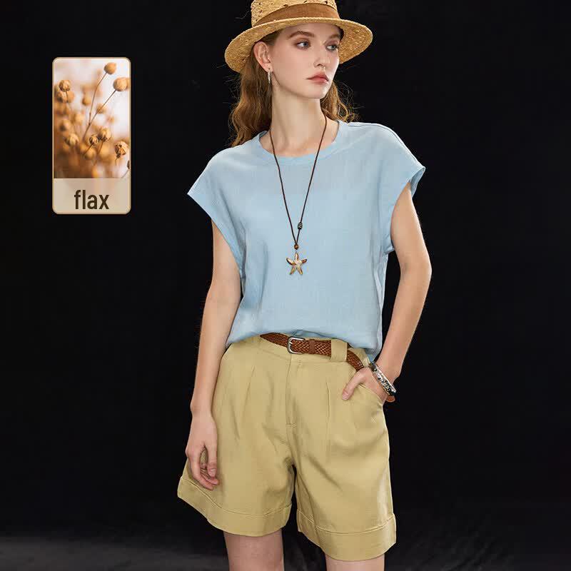 Women s Tencel Linen Blend Summer T-Shirt M