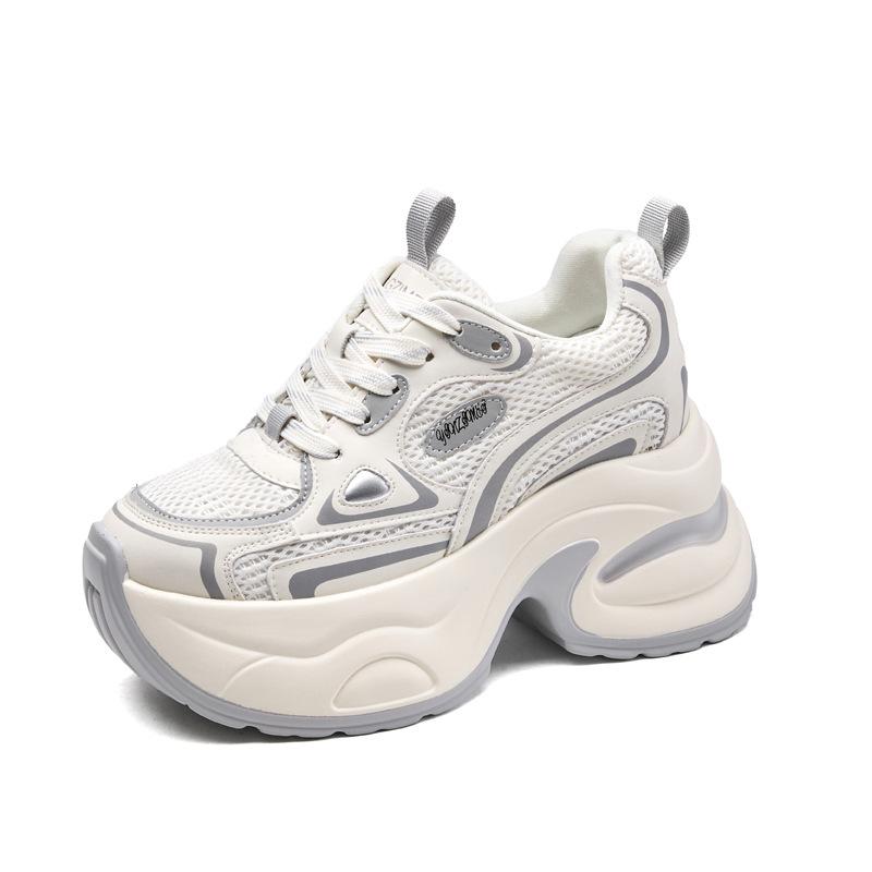 Mesh breathable dad shoes women's summer new thick sole heightening small man genuine