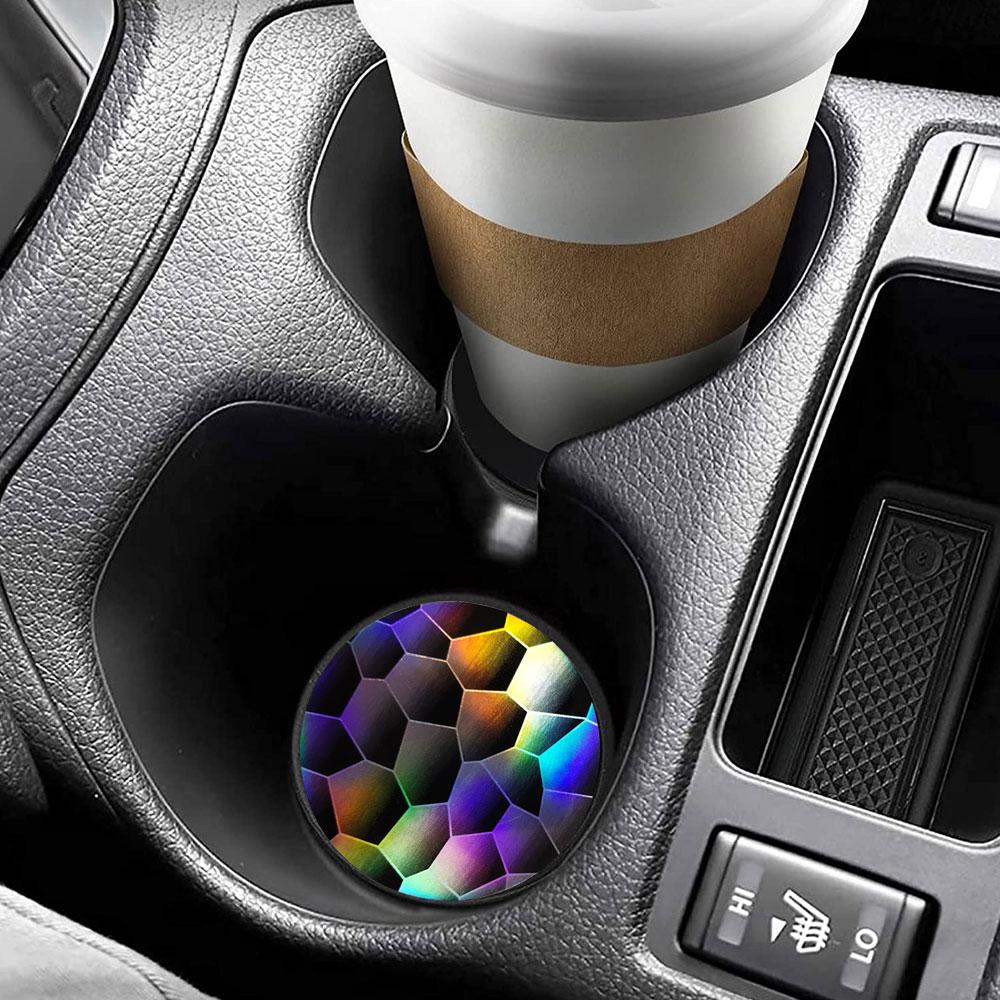 2pcs Aurora Coasters Car Water Cup Pad Holders Non-slip Rubber Mat for Bottle Holder Coaster Auto Interior Anti-skid Cup Holders