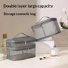 Portable Transparent Mesh Travel Bag Large Capacity Storage Toiletry Bag 2 Layer Makeup Case Toiletries Organization