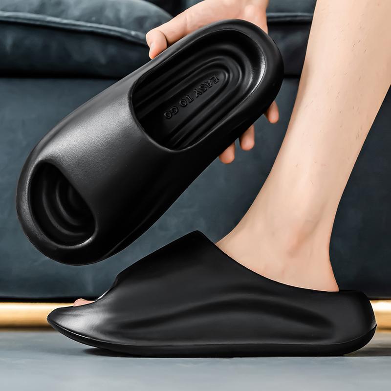 Sommer Dicke Sohle Höhensteigernd Weiche Eva Hausschuhe Für Paare Einfarbige Modische Hausschuhe Outdoor Freizeit Sandalen