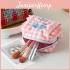 Polyester Cute Plaid Makeup Bag With Bow For Travel And Dorm Use