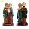 55KF Resin Crafts Colorful Nativity Ornament Unique Religous Figurine for Catholic