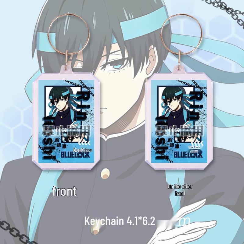 Blue Lock Itoshi Rin Keychain & Postcard Set - Anime Fan Merchandise