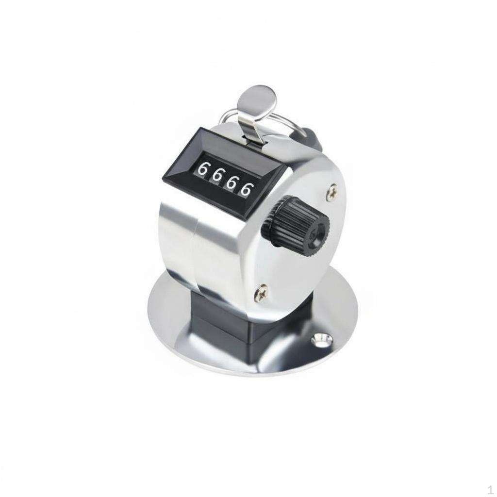 Metal Hand Tally Counter No Battery Required 4Digit Number Device Compact and Portable 4 Digit