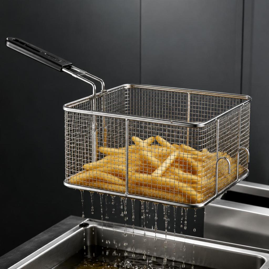 Square Fryer Basket Rust-Resistant Kitchen Tool Versatile for Home Cooks