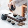 Travel tea set Small set Outdoor Kung Fu tea set Ceramic teapot Portable