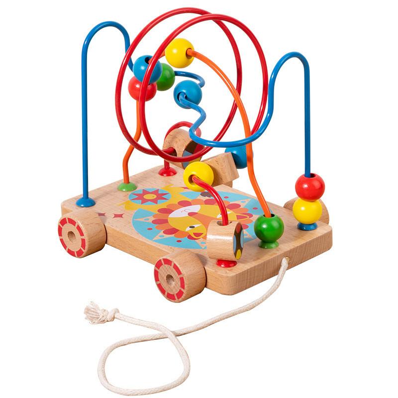 Wooden Montessori Educational Bead Maze Track Toy For Toddlers With Hand Eye Coordination Development