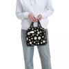 Custom Daisy Floral Lunch Bag Women Cooler Thermal Insulated Daisies Flower Lunch Box for Kids School Work Picnic Food Tote Bags