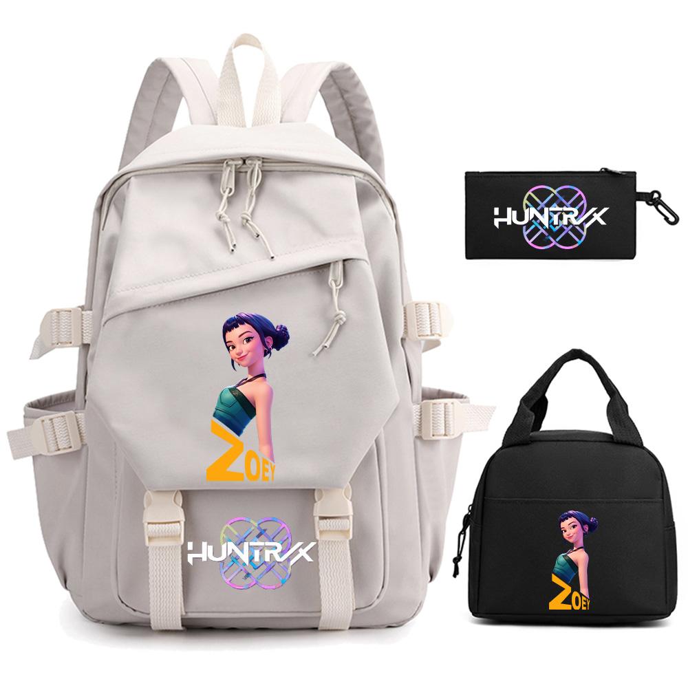 3Pcs/set K-pop Demon Hunters Printed Backpack for Teenger Boy Girl Large Capacity Schoolbag Children Student Bookbag Women Waterproof Travel Bag