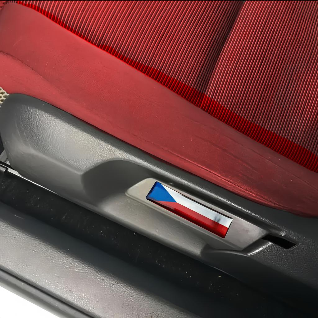 2 Czech Flag Style Car Badges, Car Seat Handle Badge Stickers, Suitable for All Car Decoration Accessories - Car Stickers