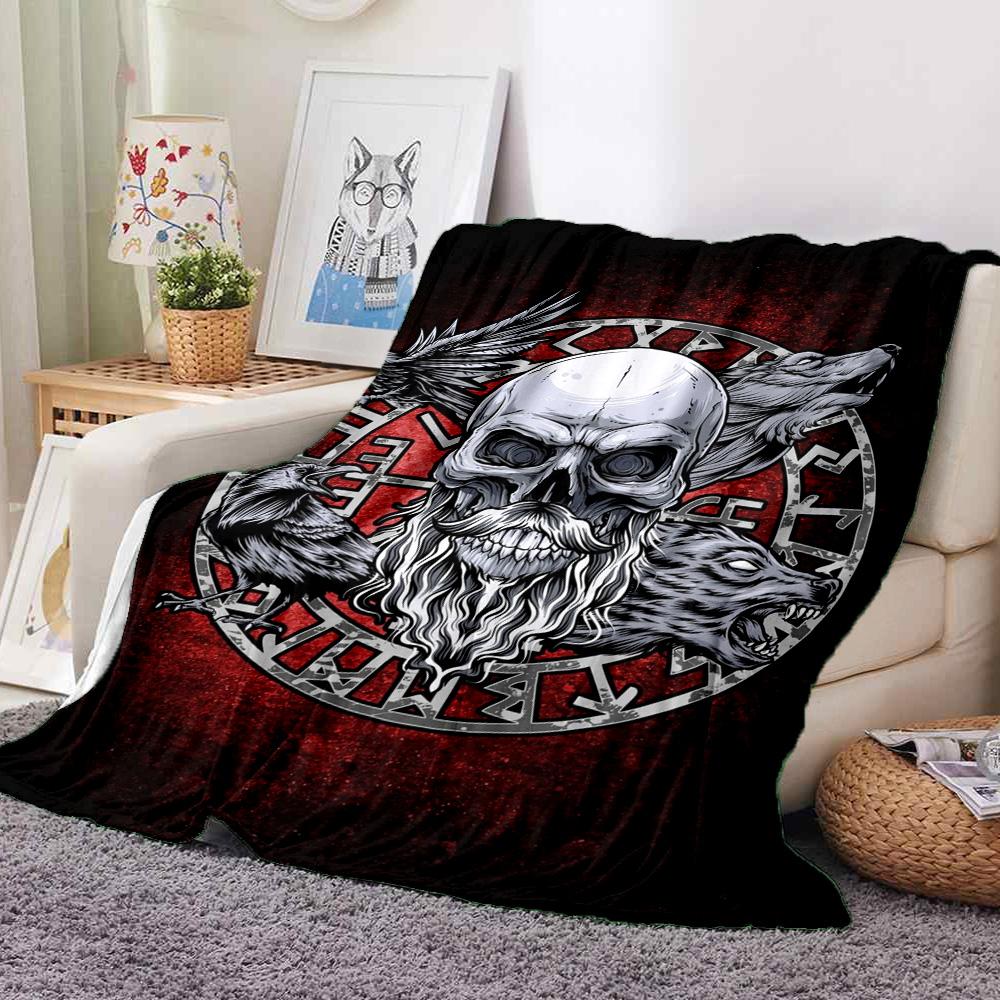 Skull Art Flannel Blanket Throw Blanket Soft Warm Sofa Bed Camping Car home Decor Unique Christmas Gift C9301686