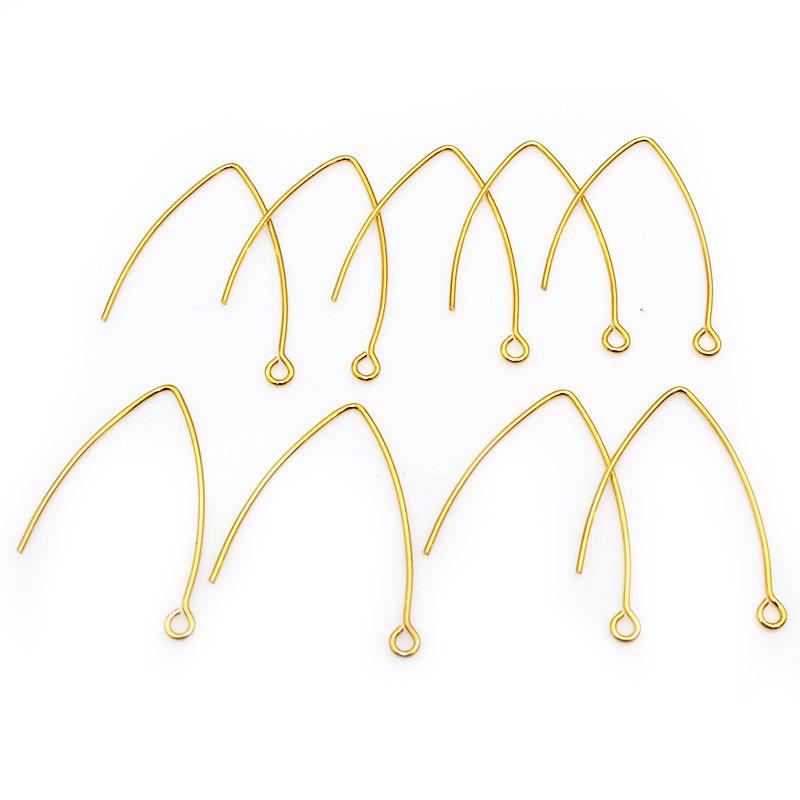 100pcs 30x17mm/40x22mm Stainless Steel V-shape French Earring Hooks Earwire DIY Earrings Jewelry Making Accessories Findings