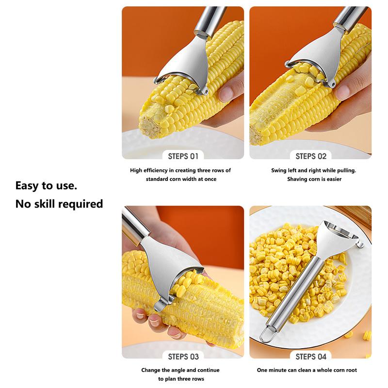 Stainless Steel Corn Stripper Corns Threshing Corn Thresher Stripper Peeler Corn Kerneler Peeler Fruit Vegetable Kitchen Gadget