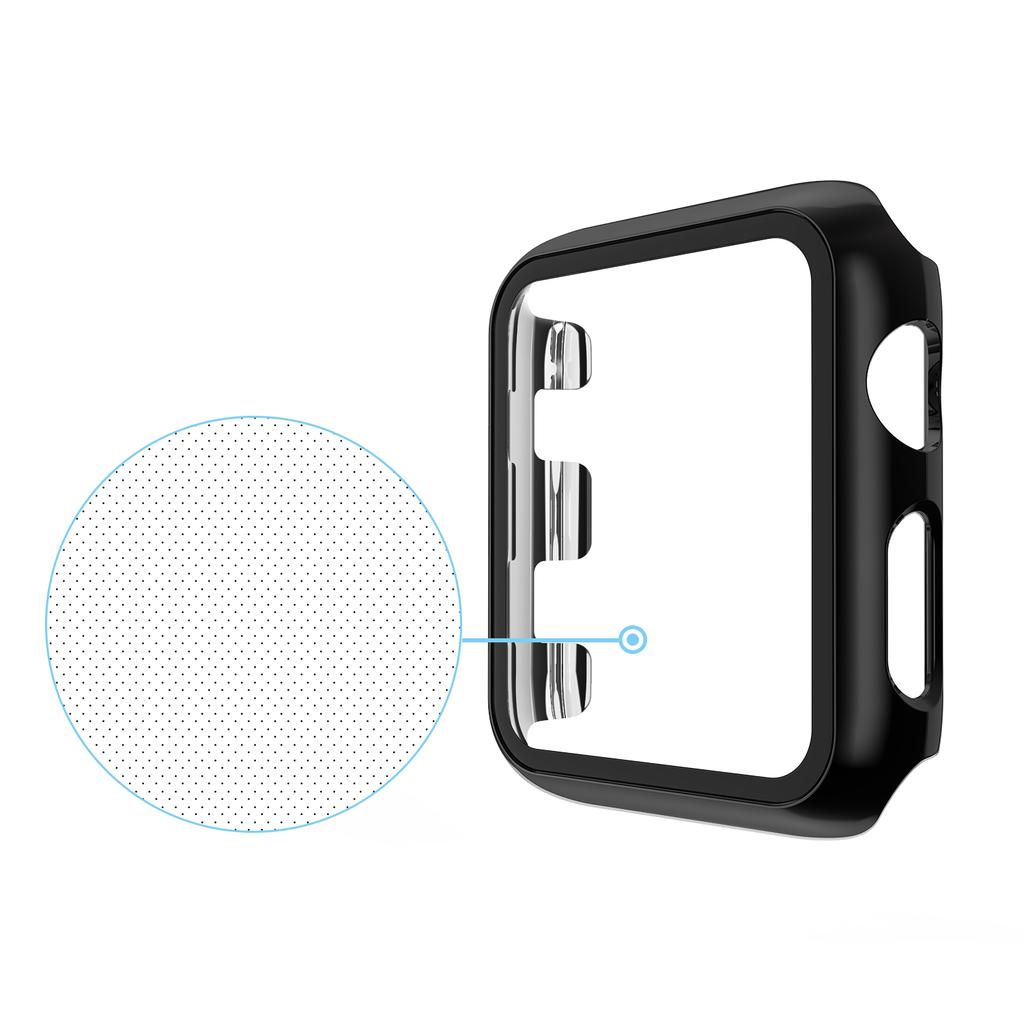 Plating Frame PC+Tempered Glass Watch Shell for Apple Watch SE/SE (2022)/Series 6/5/4 44mm