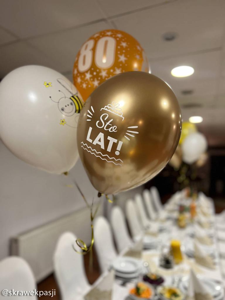 Balony Lateksowe Urodzinowe Złote Chrome Sto Lat, 30Cm, 10 Szt.