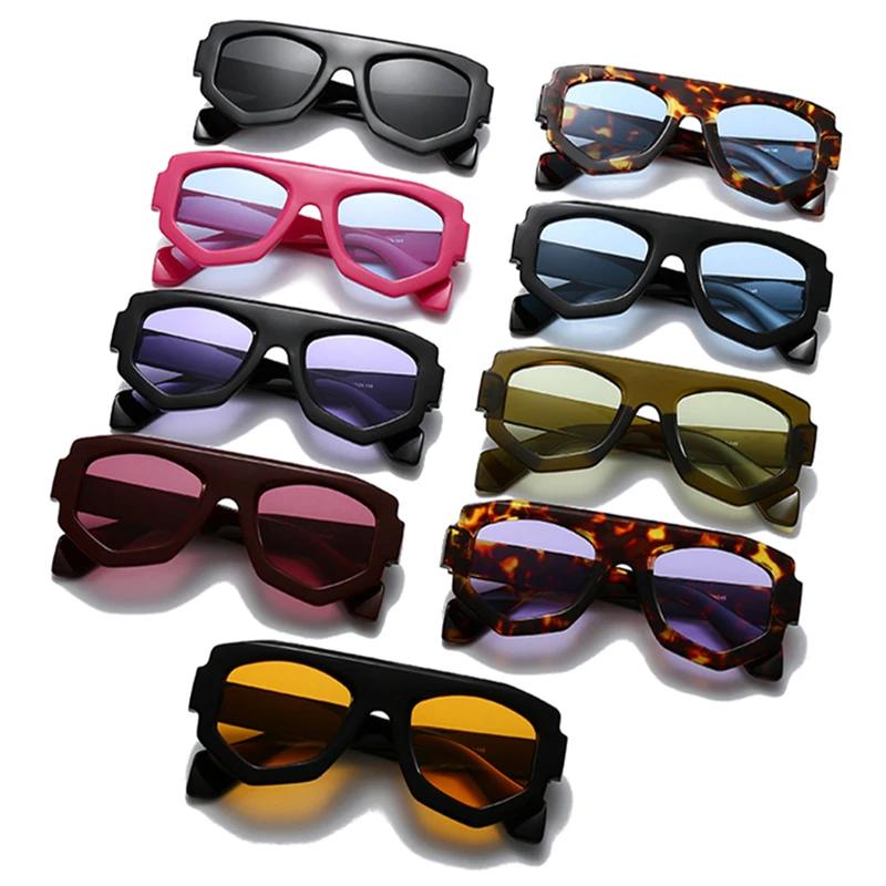 Fashion Irregular Square Sunglasses Outdoor Shades UV400 Retro Purple Men  Sun Glasses Women Travel Party Business Festival Gift
