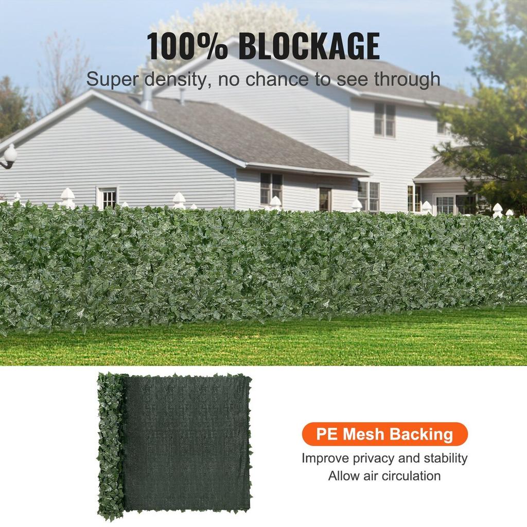 Ivy Privacy Fence, 1.5 X 3m Artificial Green Wall Screen, Greenery Ivy Fence with Mesh Cloth Backing and Strengthened Joint, Faux Hedges Vine Leaf
