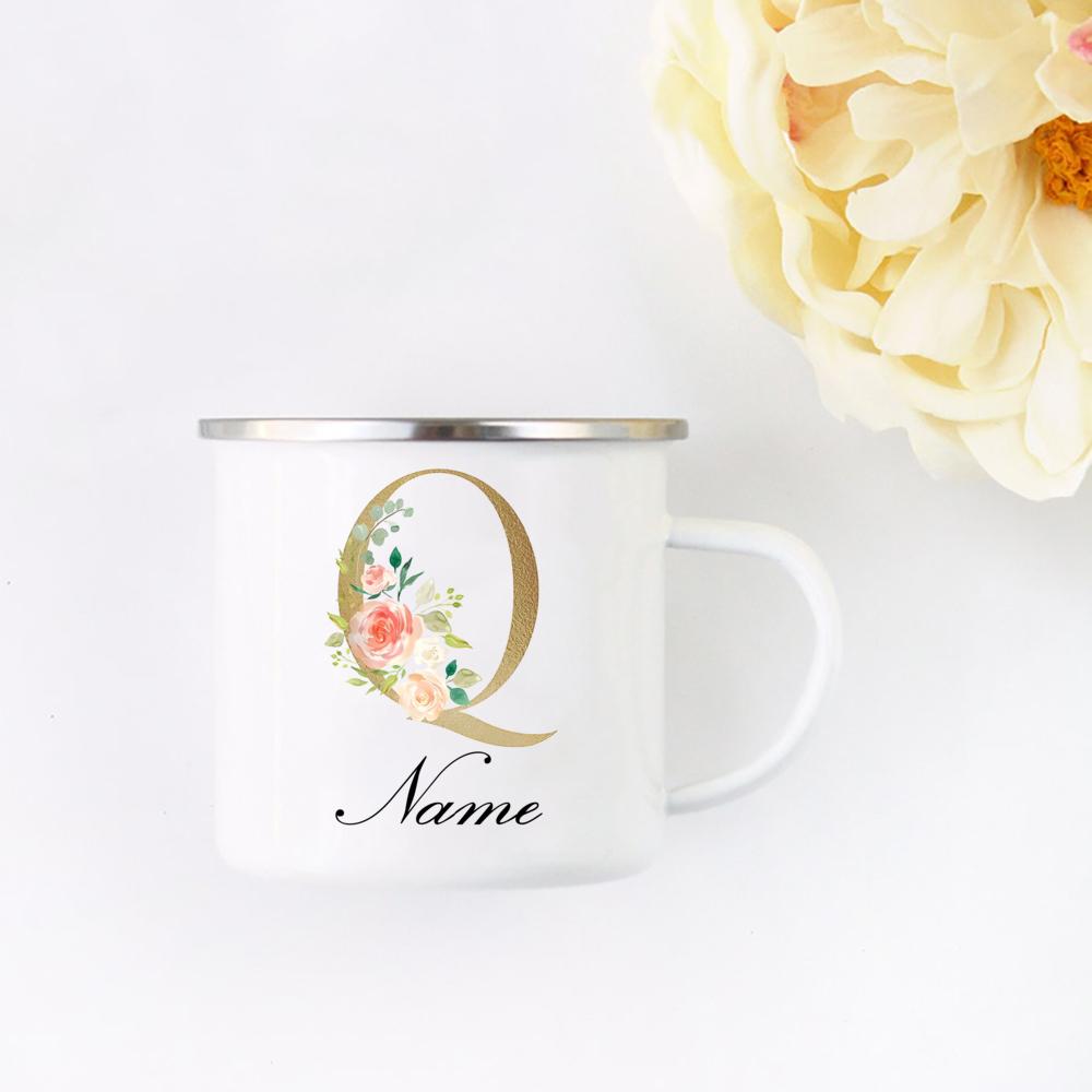 Personalized Name Enamel Mug Wedding Bachelor Party Wine Cup Bridesmaid Bride Valentine's Day Christmas Gifts for Her