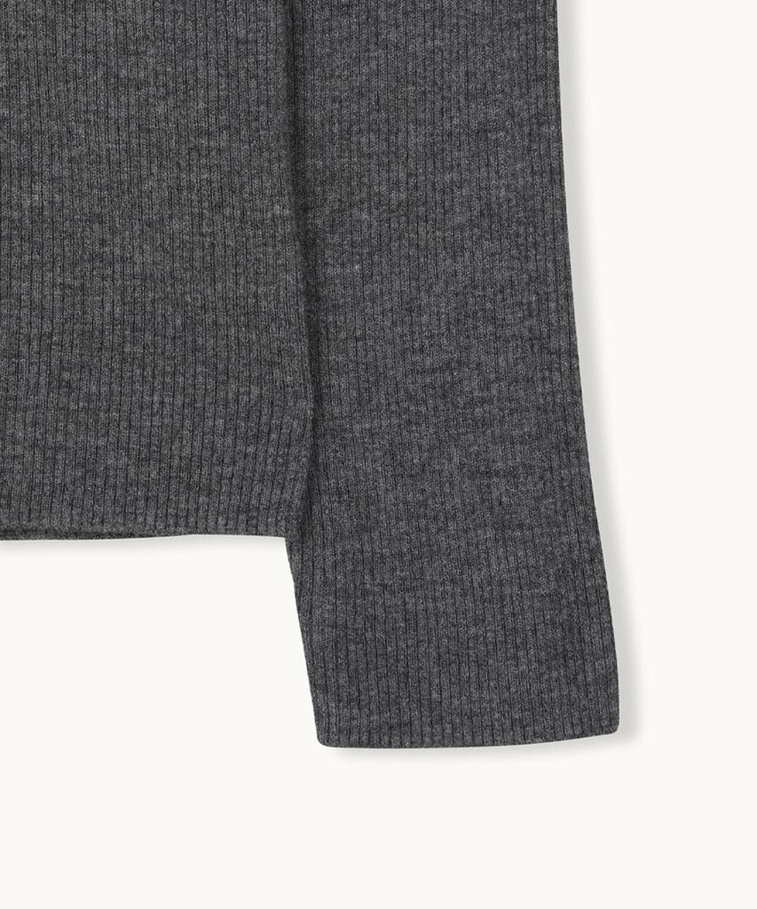 MAKE A TOAST Square Neck Slim Fit Knit Top (Dark Grey) Mbfsnt002Dg
