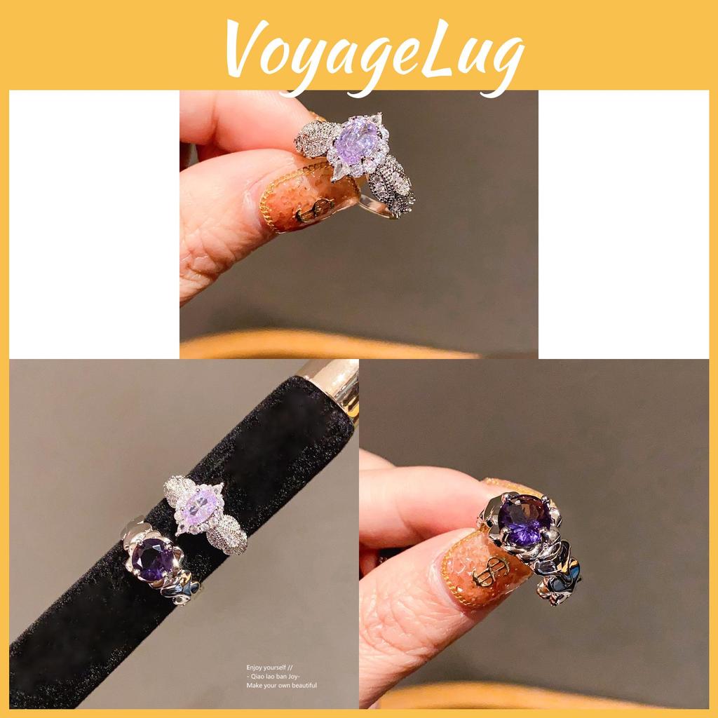 Zircon Oval Geometric Fashion Ring For Women Elegant Jewelry Accessory