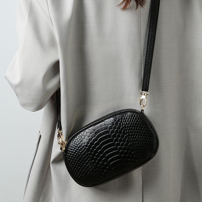 One-shoulder Messenger Women's Bag Crocodile Pattern First Layer Cowhide