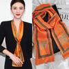 Luxury Design Women Summer Long Silk Scarf Hair Headband Foulard Skinny Bag Scarves Neckerchief Lady Shirt Decorative Streamers