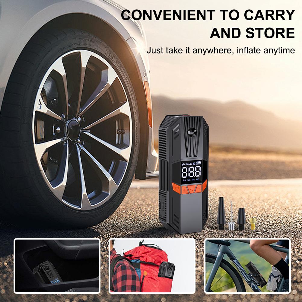 150PSI Portable Tire Inflator with LCD Pressure Gauge Cordless Air Compressor Quick Inflation Smart Air Pump Car Accessories