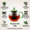 GLASS JUG 1.2L TRANSPARENT TEA COFFEE FILTER