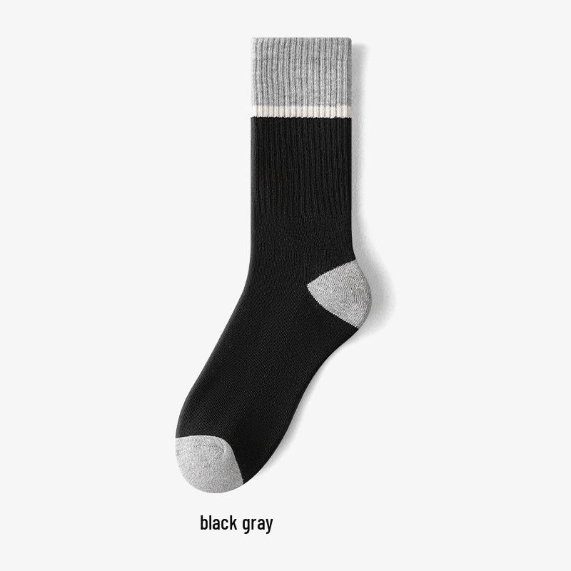 Men's Thick Terry Knit Socks: Warm, Casual Cotton for Autumn/Winter, Ski, and Mountaineering Cold Protection