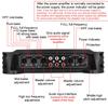 12V 9900W Car Amplifier 4-channel Powerful Car Audio Subwoofer Aluminum Alloy Vehicle Power Stereo Amp A/B Car Sound Amplifiers