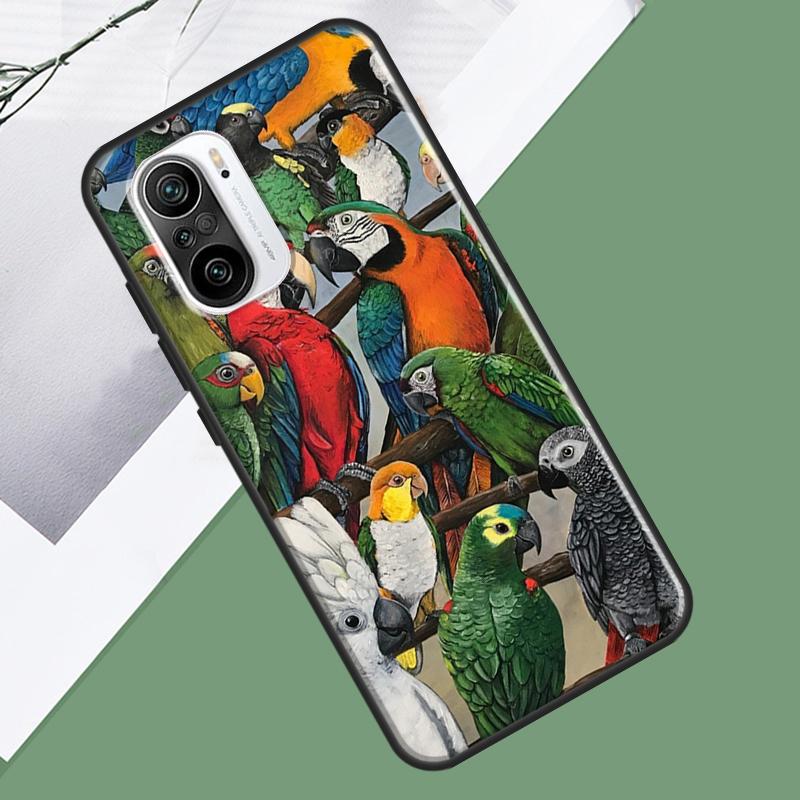 Animal Parrot Birds Case For Xiaomi 13 14 15 Ultra 13T 14T 15T Pro 17 Pro Max POCO F7 F5 F6 X5 X6 X7 Pro Cover