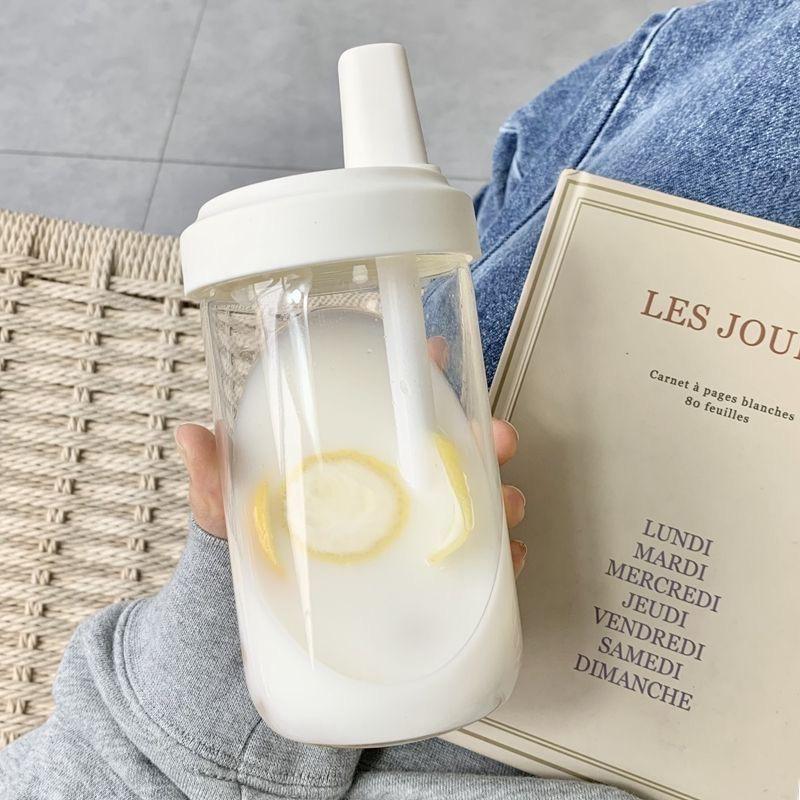 High-Value Large Capacity Heat-Resistant Pearl Milk Tea Cup with Straw