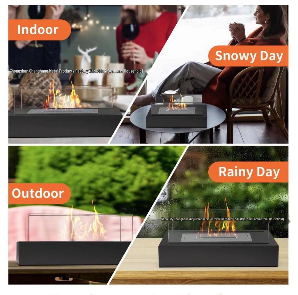 Portable Indoor/Outdoor Tabletop Fireplace: Small Decorative Real Fire Stove