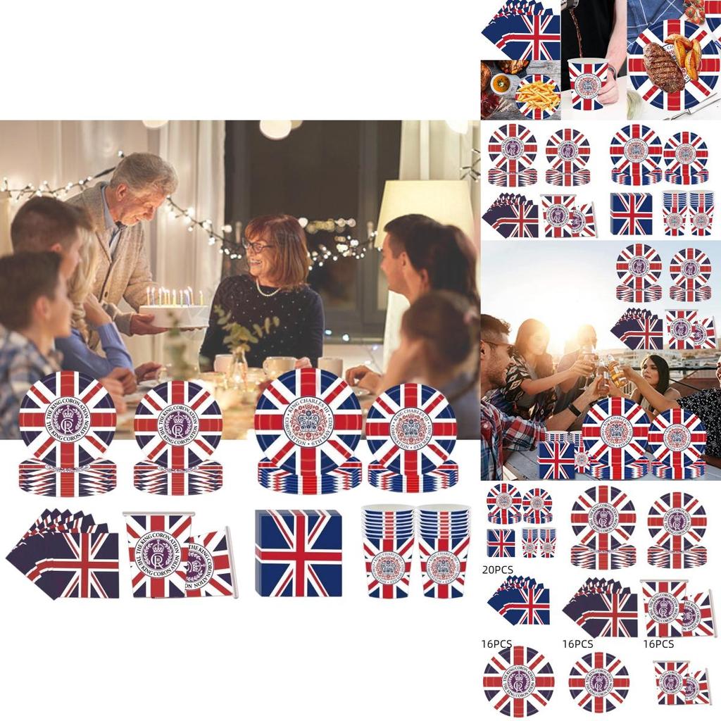 König Karl III. Union Jack Einweg-Partyzubehör für Geburtstagsfeier