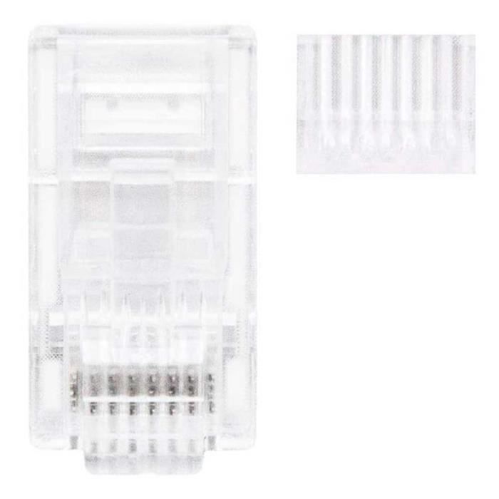 OCIODUAL Nanocable 10.21.0201-50 Cat.6 Connecteur RJ45 50 Pcs avec Guide Fiche Prise Fiches Prises Connecteurs Ethernet LAN