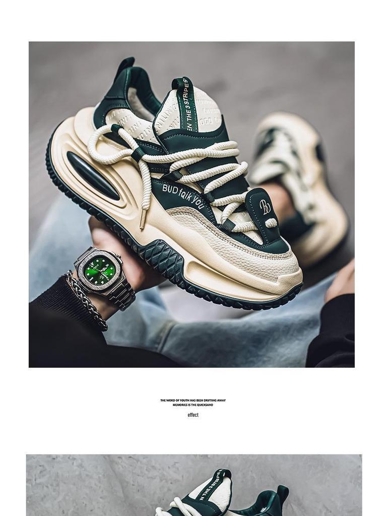 Men's Spring Height-Boost Running Shoes - Durable Sole, Fashionable Sports Style, Versatile Campus Sneakers