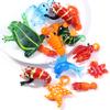 Animal Lampwork Beads Cartoon Dolphin Frog Shrimp Fish Glass Sea Animals Charms For DIY Jewelry Making Bracelet Pendant Keychain