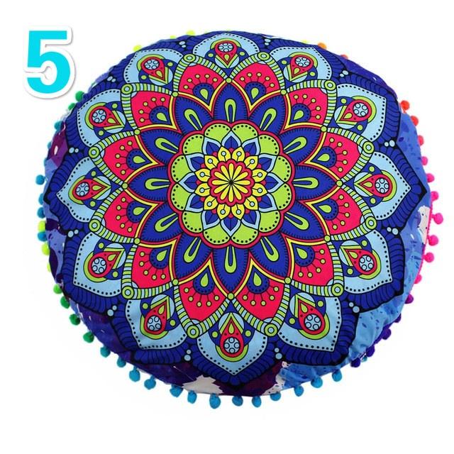 43cm Home Decor Pillow Cases Mandala Round Pillow CaseHome Bohemian Printed Cushion Cover