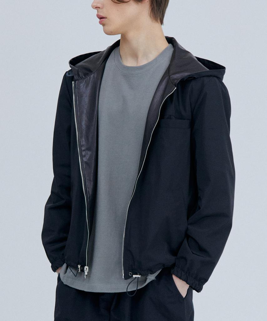 Pinblack Reversible Lambskin Hooded Jacket (Men)