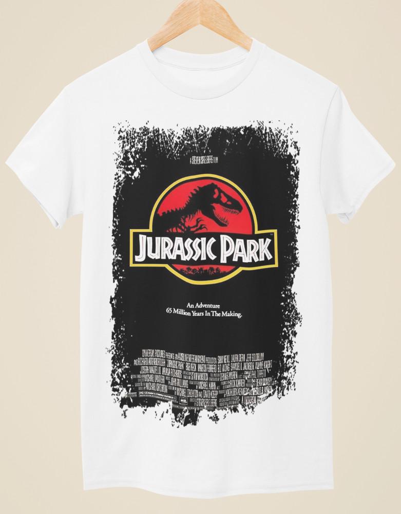 Jurský park - Tričko Unisex Bílé Tričko inspirované filmovým plakátem