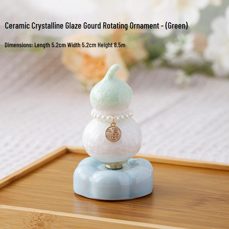 Jingdezhen Crystal Gourd Ceramic Tea Pet Ornament for Office or Car Decor