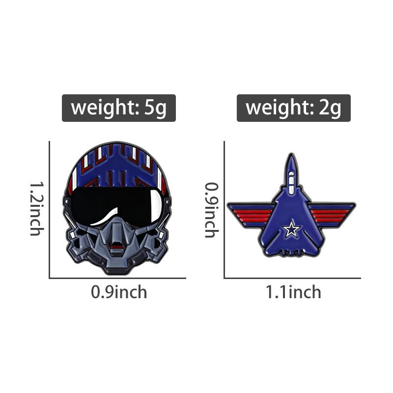Action Movie Character Enamel Pins Classic Star Plane Pilot Brooches Lapel Badges Jewelry Gift for Fans Friends