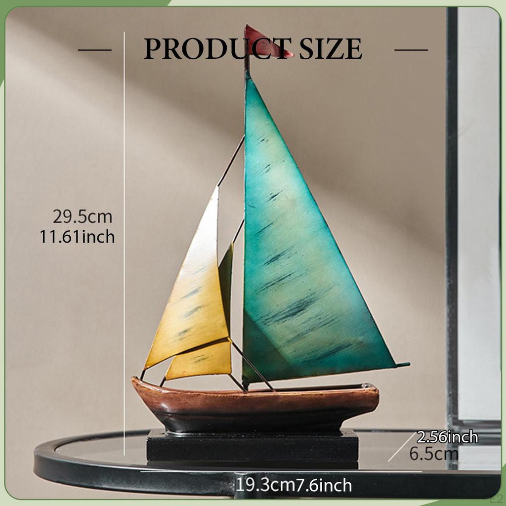 Eisenboot Statue Metallskulptur Geschenk Heimdekoration Schiffsmodell Segelboot Figur für Festival Weihnachten