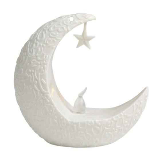 Mini Ramadan Månelys Ramadan Dekorasjon Myk Glød Batteridrevet Eid Ramadan Stearinlys Nattbordsdekor